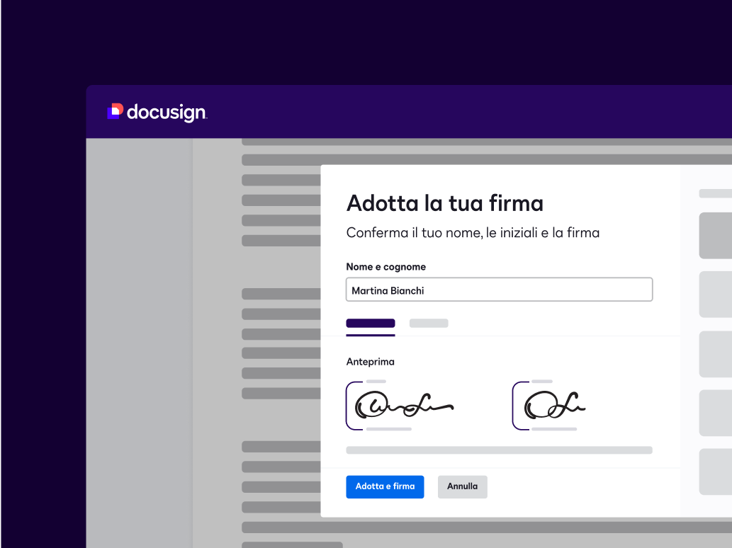 Docusign eSignature product UI