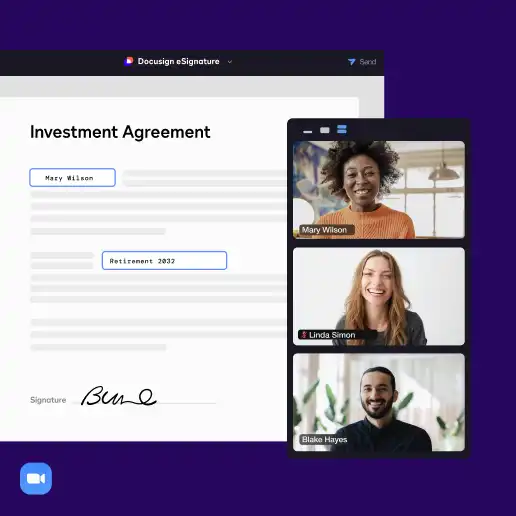 DocuSign eSignatureとZoomの連携ソリューションのイメージ画像